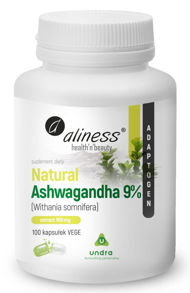 Aliness Ashwagandha 555 mg 9%, 100 kapsułek
