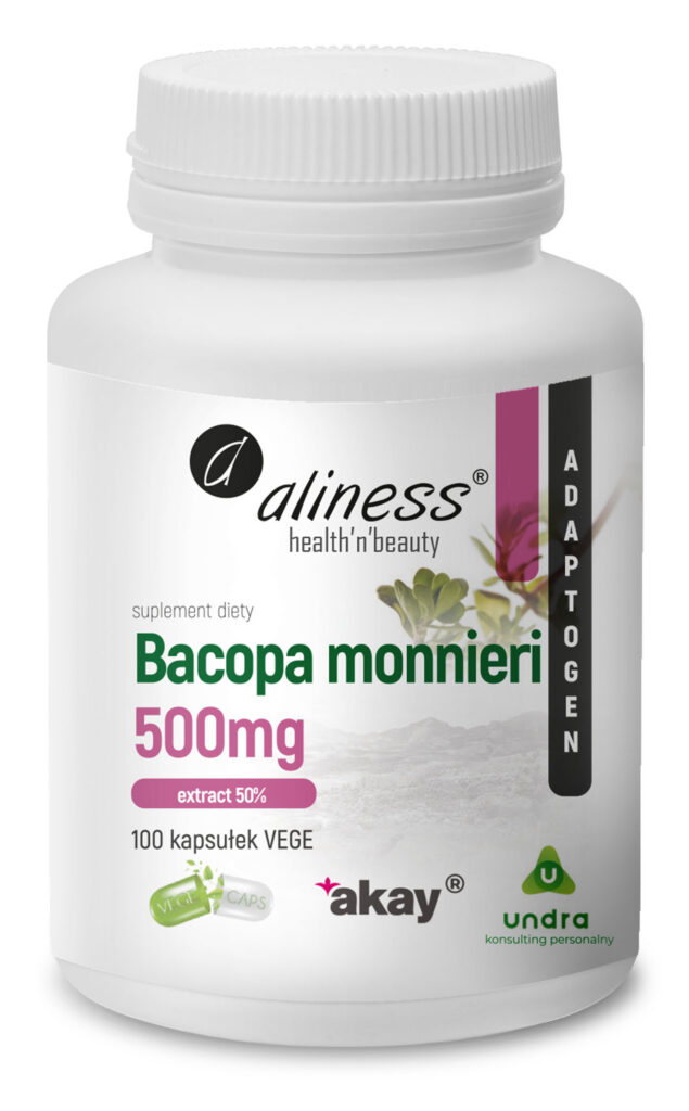 Bacopa monnieri extract 50%, 500 mg x 100 kaps.