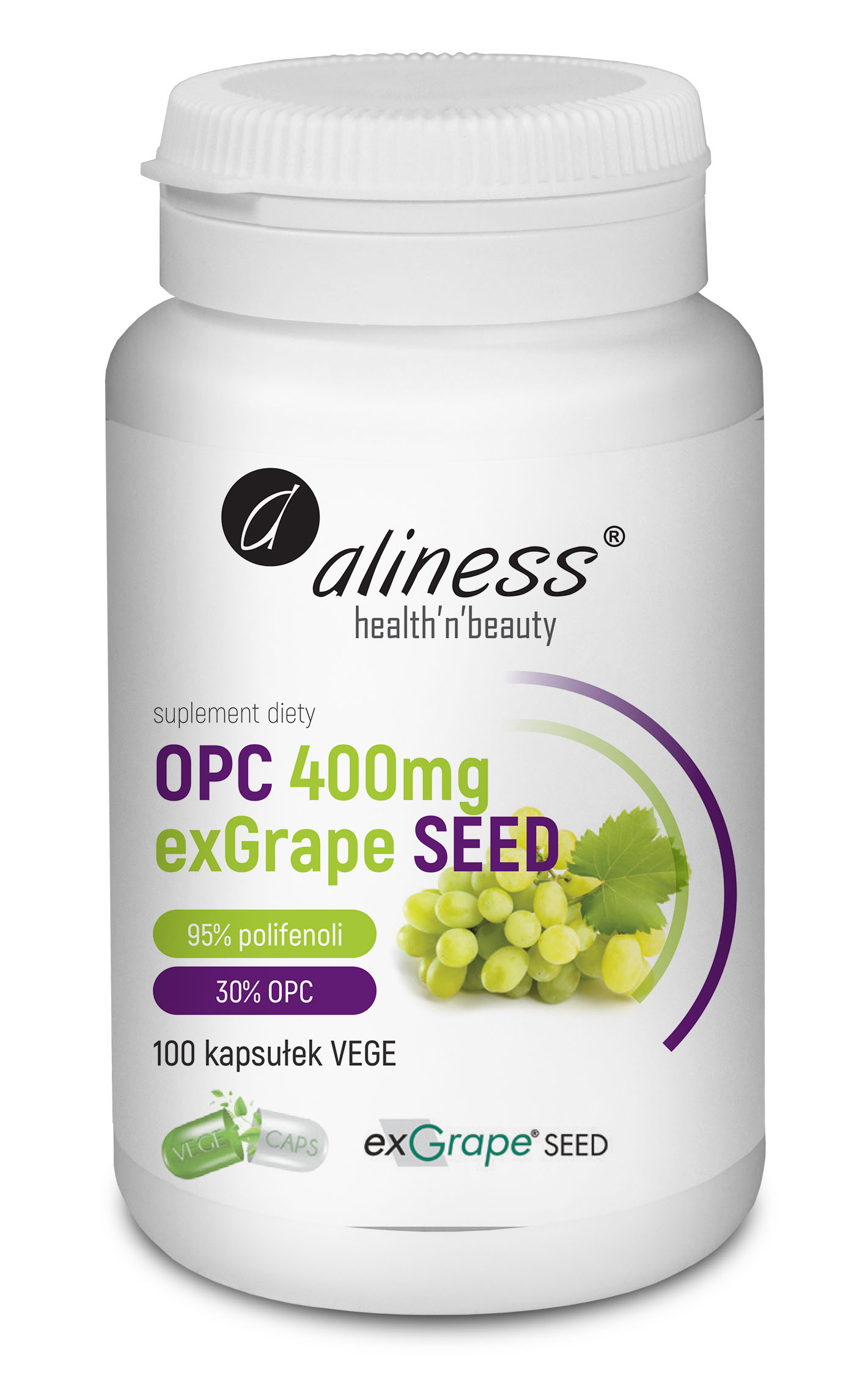 OPC exGrapeSeeds 400 mg x 100 kaps. - obrazek 1